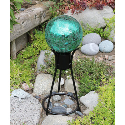 Achla Design Crackle Glass Classic Garden Gazing Globe, 6 Inch, Emerald Green
