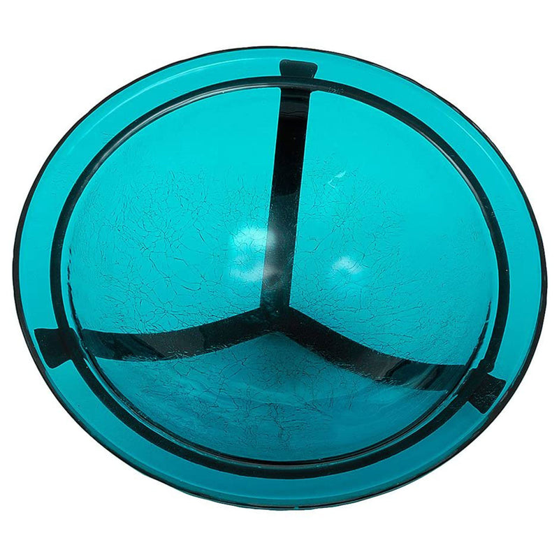 Achla Designs 12 Inch Hand Blown Crackle Glass Birdbath with Stake, Turquoise