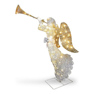 National Tree Company 4 Foot Silver & Gold Angel Prelit LED Christmas Decoration