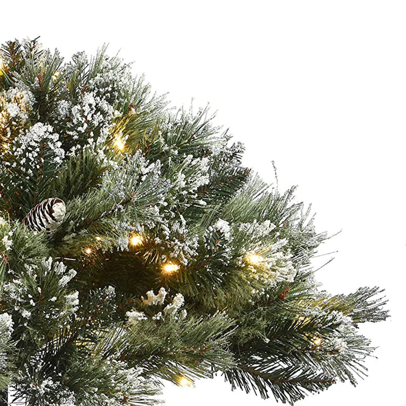 National Tree Company Glittery Bristle Pine 36" Urn Filler, Pinecones LED Lights