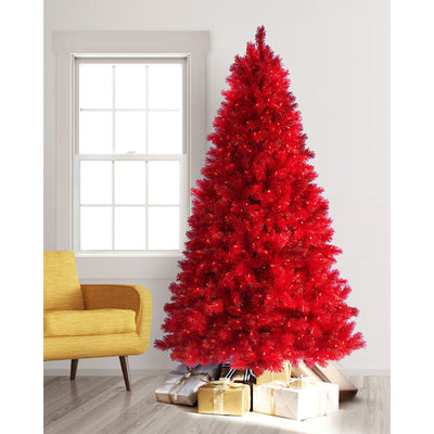 Treetopia Lipstick Red 5 Foot Artificial Prelit LED Full Christmas Tree w/ Stand