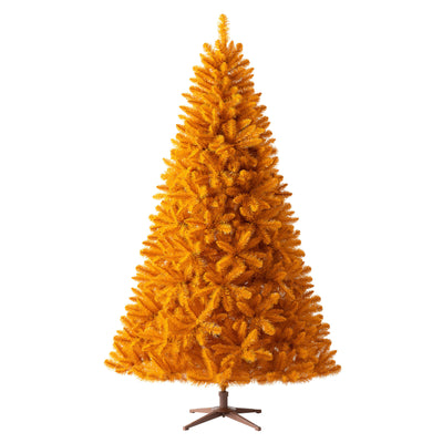 Treetopia 100% Orange 5 Foot Artificial Prelit LED Full Christmas Tree w/ Stand