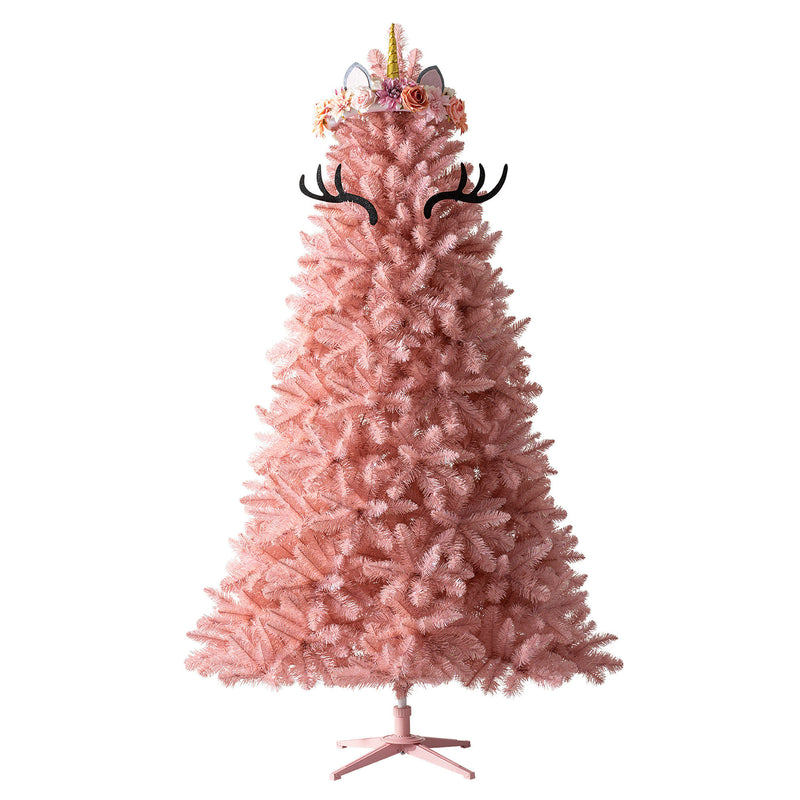 Treetopia Pretty in Pink 6 Foot Artificial Unlit Christmas Holiday Tree w/ Stand