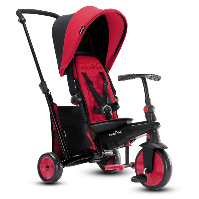smarTrike 5 in 1 Modular Toddler Stroller Tricycle with 1 Handed Steering, Red