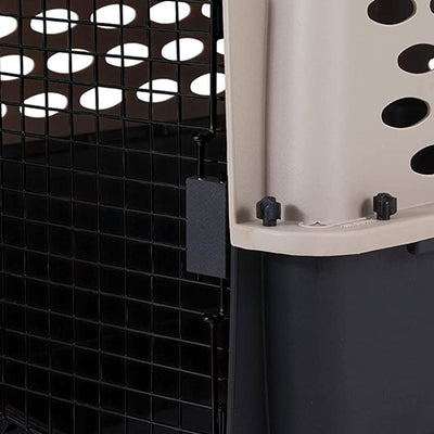 Petmate Vari 28 Inch Hard Sided Travel Crate Carrier Kennel, Taupe and Black