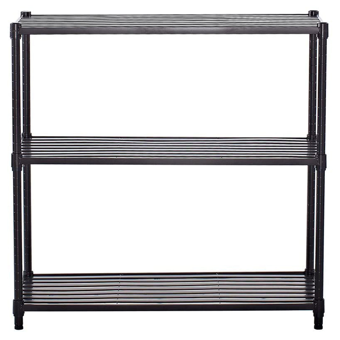 TRINITY EcoStorage 3 Tier Adjustable Flat Slat Wire Shelving, Dark Bronze