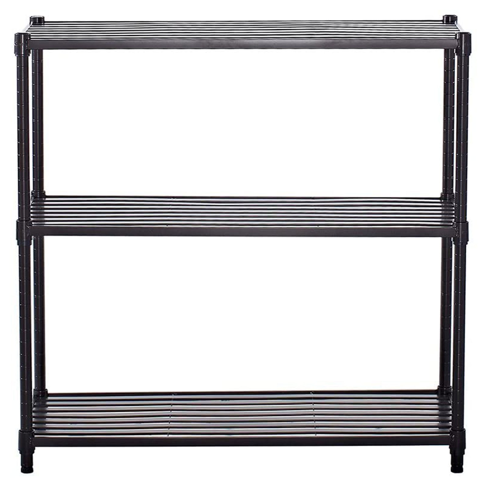 TRINITY EcoStorage 3 Tier Adjustable Flat Slat Wire Shelving, Dark Bronze - VMInnovations