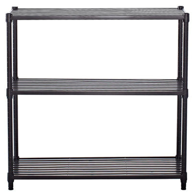 TRINITY EcoStorage 3 Tier Adjustable Flat Slat Wire Shelving, Dark Bronze - VMInnovations