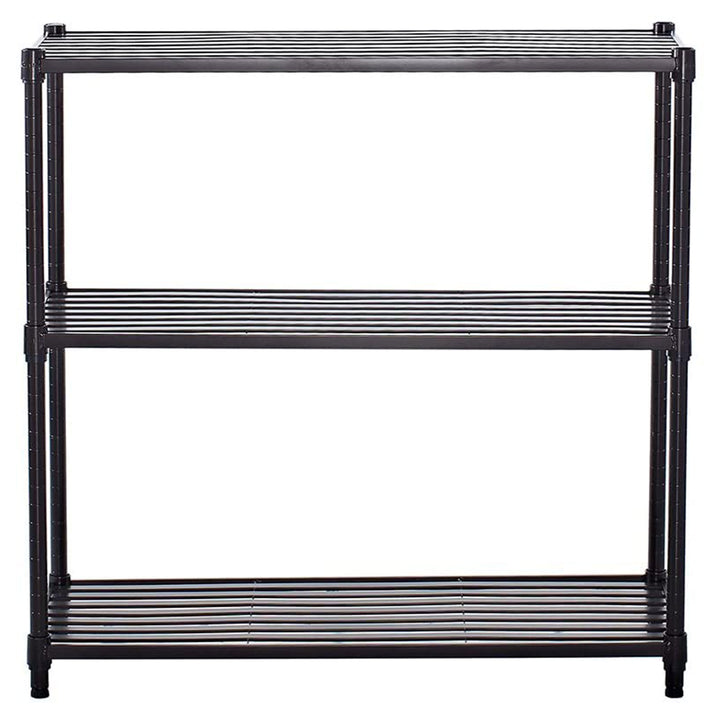 TRINITY EcoStorage 3 Tier Adjustable Flat Slat Wire Shelving, Dark Bronze
