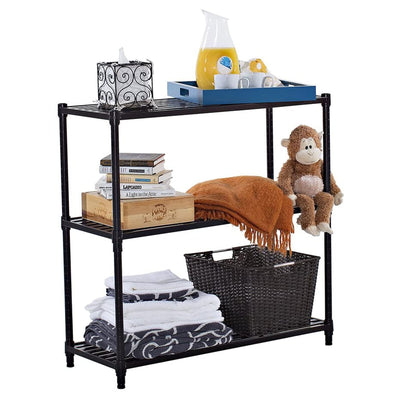 TRINITY EcoStorage 3 Tier Adjustable Flat Slat Wire Shelving, Dark Bronze - VMInnovations