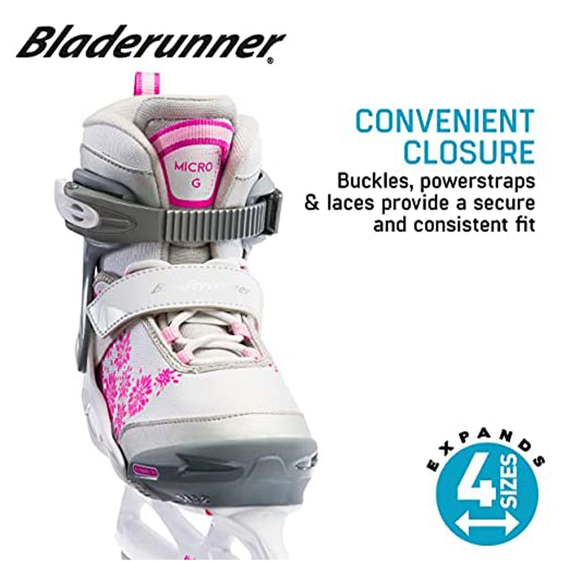 Rollerblade Bladerunner Ice Kids Micro Ice Skates, Black and White, Size 2-5