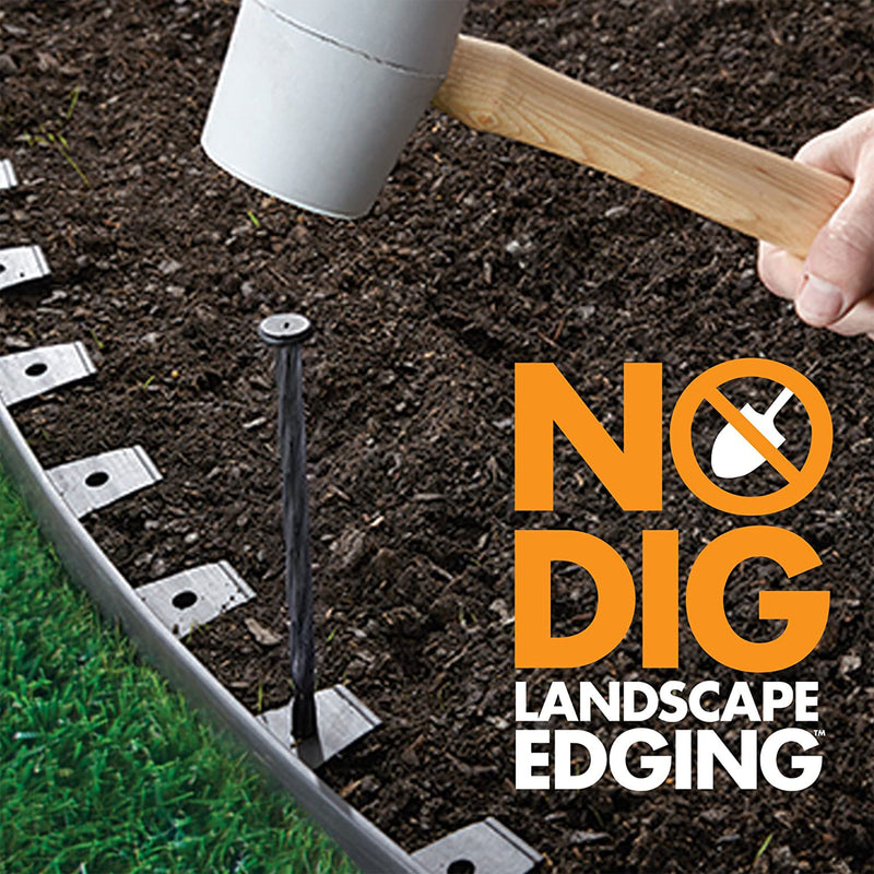 Dimex EasyFlex Smooth Top No Dig 100 Foot Garden Landscape Edging Kit, Black