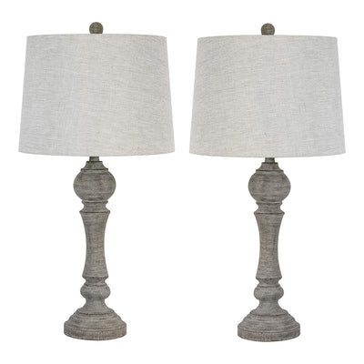 Grandview Gallery Farmhouse Table Lamps with Natural Linen Shades, Set of 2