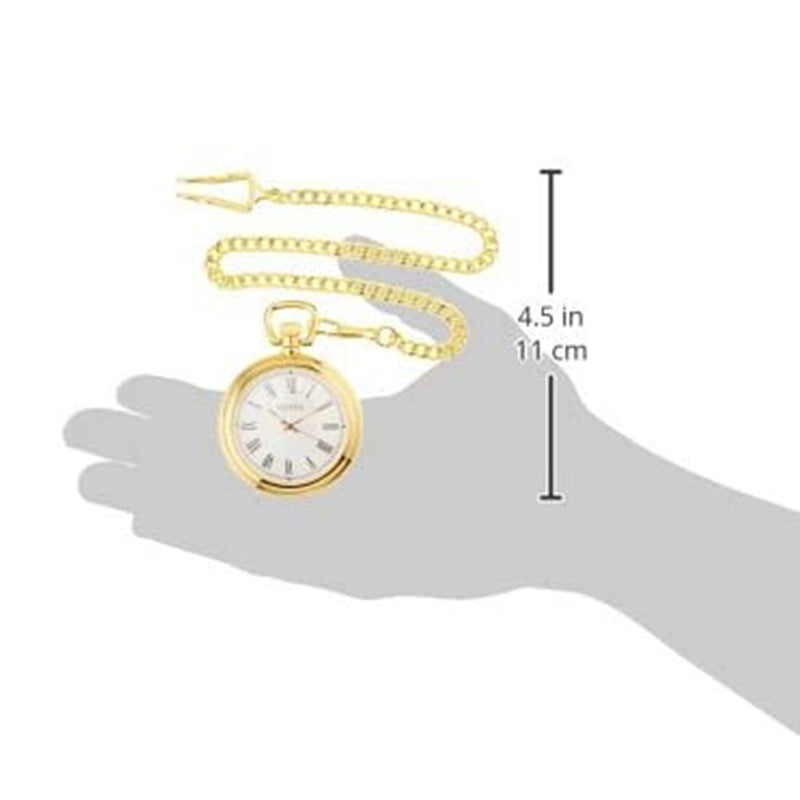 Bulova Clocks B2662 Ashton Gold Pocket Watch w/Solid Wood Presentation Box(Used)