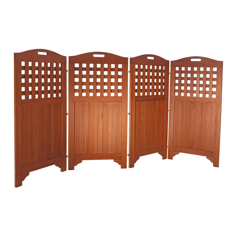 VIFAH Malibu 46 Inch H x 95 Inch W Outdoor Wood Privacy Screen with 4 Panels