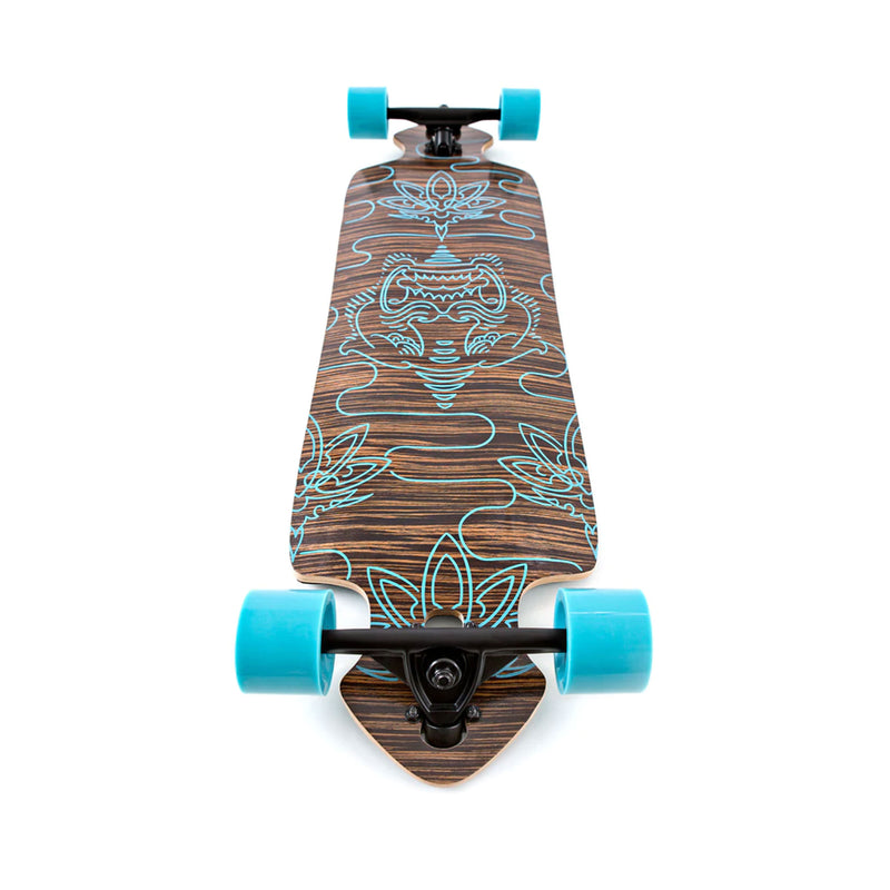 Black Longboards Exotic Wood and Canadian Maple Core Complete Trident Skateboard