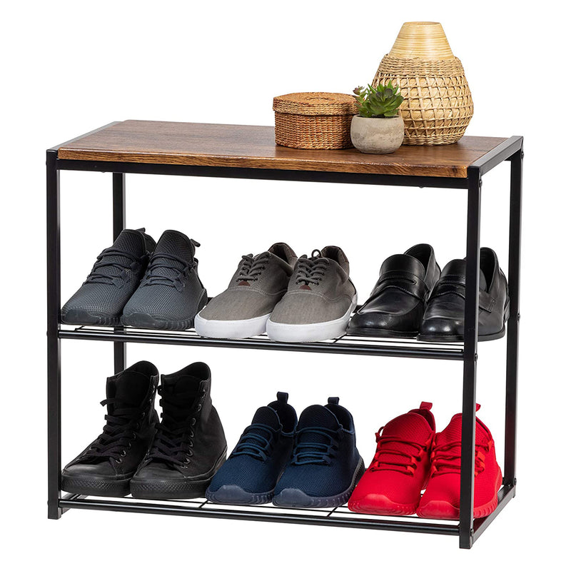 IRIS USA Stackable 3 Level Shoe Storage Bench for Closet, Entryway, or Mud Room