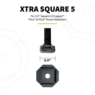 SnapPad XTRA Square 5.5 Inch Rubber Travel Trailer Leveling Jack Pads (4 Pack)