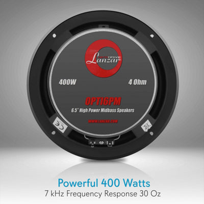 NEW LANZAR PRO OPTI6PM 6.5" 400W Car Mid Range Midbass Speaker High Power