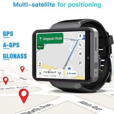 KOSPET Max S GPS Android Smartwatch with 4G LTE and 2.86 Inch Touchscreen, Black
