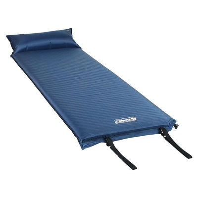 Coleman Self-Inflating Camping Pad Mattress with Attached Pillow, Navy Blue