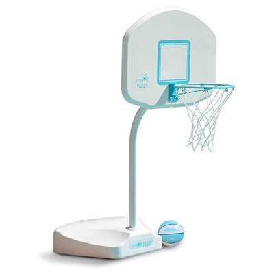 Dunn-Rite Pool Basketball Junior Hoop with Ball, Base, and Stainless Steel Rim
