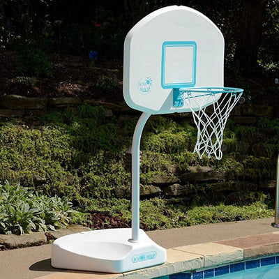 Dunn-Rite Pool Basketball Junior Hoop with Ball, Base, and Stainless Steel Rim