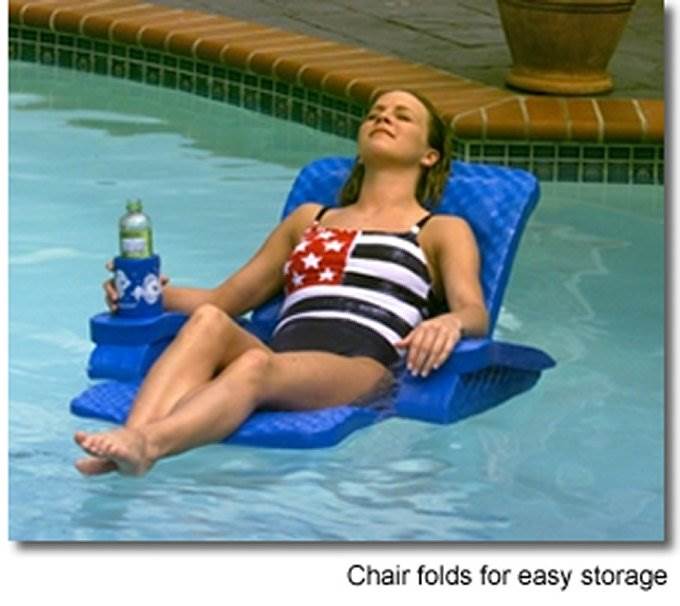 NEW Unsinkable Swimming Pool Floating Chair Foam Blue