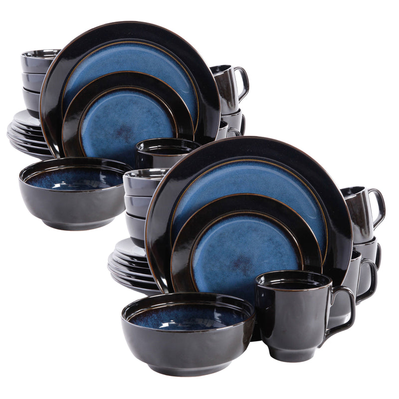 Gibson Elite Bella Galleria 16 Pc Dinnerware with Plates, Bowls, & Mugs (2 Pack)