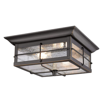 Westinghouse Orwell 2-Bulb Ceiling Light Fixture, Oil-Rub Bronze, Seeded Glass