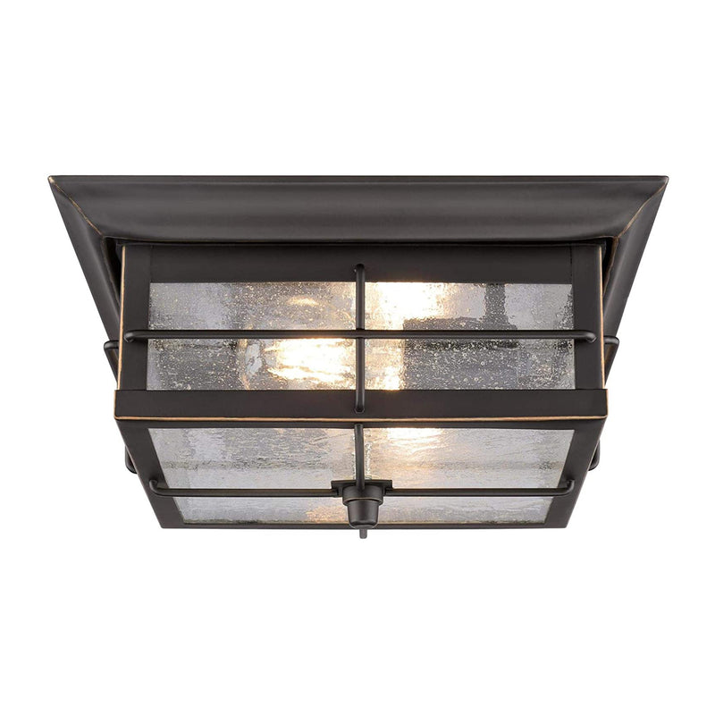 Westinghouse Orwell 2-Bulb Ceiling Light Fixture, Oil-Rub Bronze, Seeded Glass