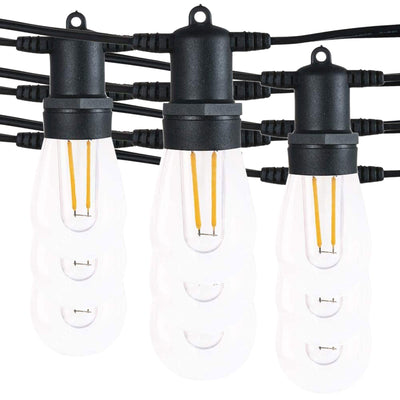 Banord LED 48 Foot String Lights, 16 Warm White Bulbs for Outdoor Use, 6 Pack
