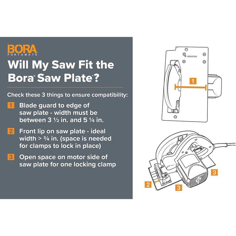 BORA 4 Piece NGX Compact Set w/ 25 Inch Clamp Edge, Extension, Handle, and Plate