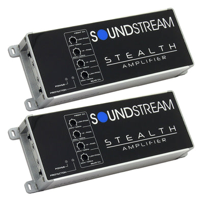 Soundstream Stealth Series 1200W Class D 4 Channel Car Audio Amplifiers (2 Pack)