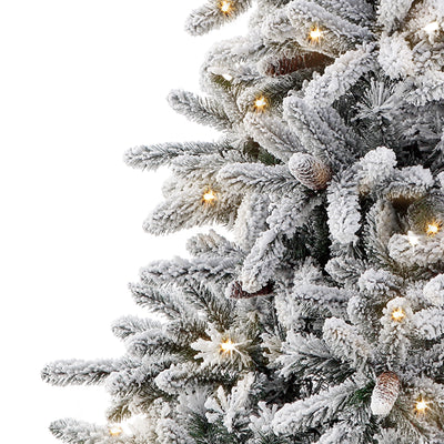 Puleo International 4.5 Foot Birmingham Fir Pre Lit Flocked Christmas Tree
