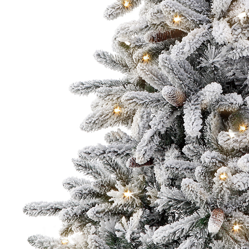 Puleo International 4.5 Foot Birmingham Fir Pre Lit Flocked Christmas Tree