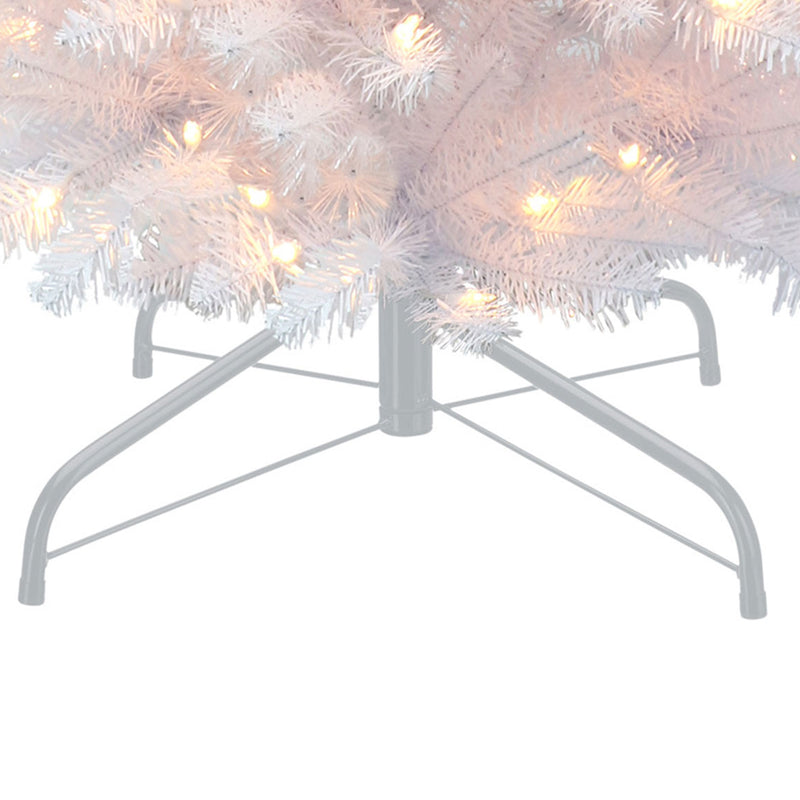 Puleo International 4.5 Foot Pre Lit Christmas Tree with Plastic Stand, White