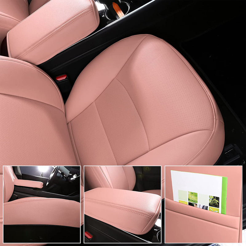 Inch Empire Tesla Model 3 Synthetic Leather Seat Cover & Cushion Protector, Pink