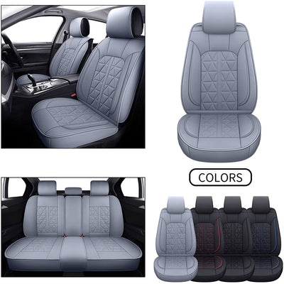 Inch Empire Universal Vehicle Seat Covers & Cushions, Full Set, Triangle Gray