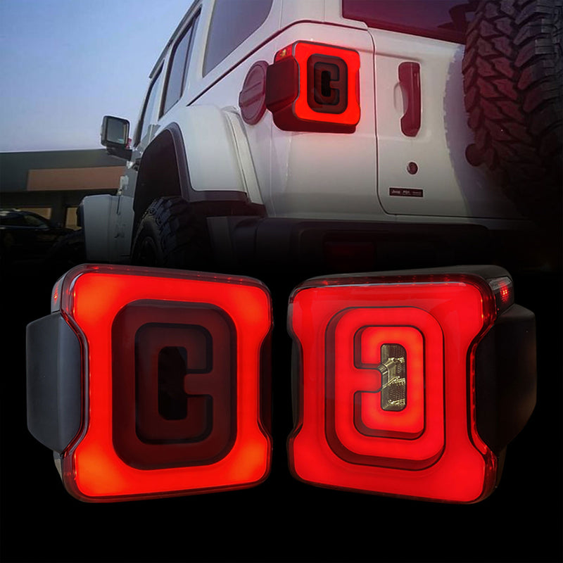 AM American Smoked Tunnel Tail Lights Compatible with Jeep Wrangler JL (Used)