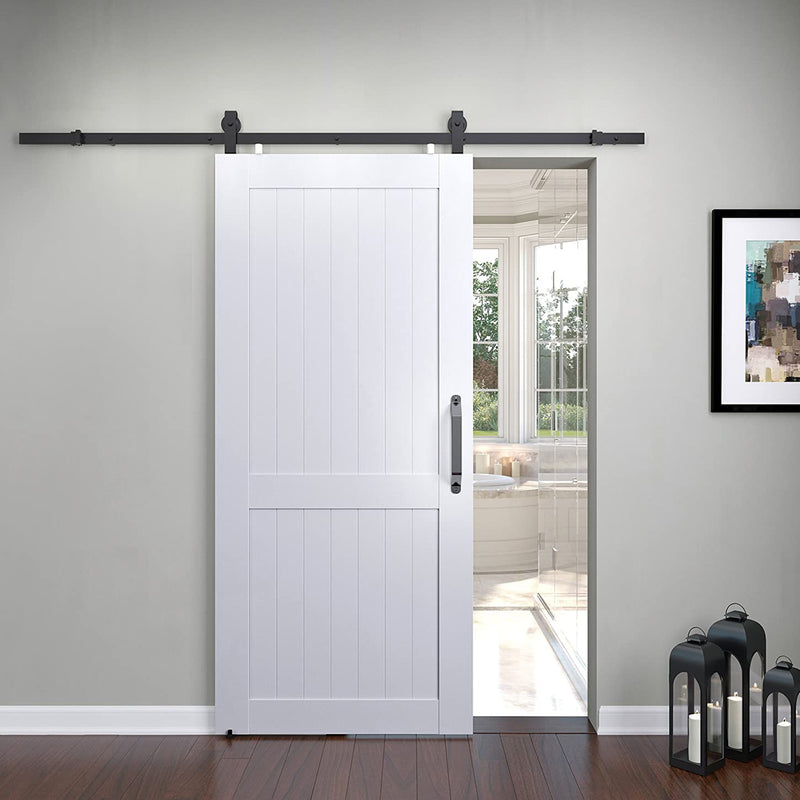 LTL Home Products Millbrooke Ready to Assemble PVC Barn Door, White (Open Box)