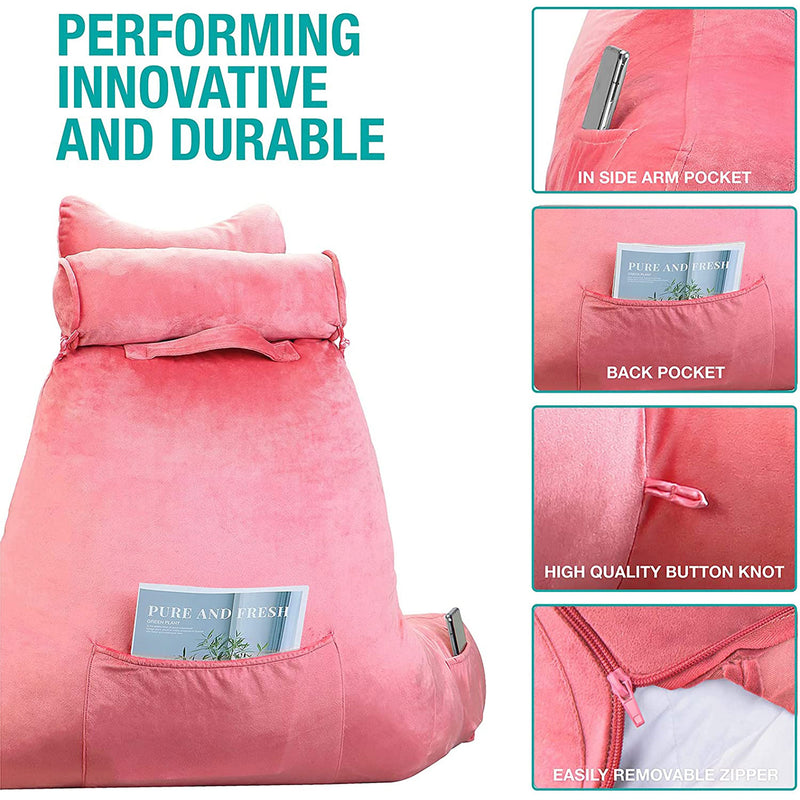 Extra Large Reading and Bed Rest Pillow with Back and Arm Support  (Open Box)