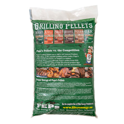 Papa's Premium Hardwood Blend Grill and Smoker Wood Pellets, Hickory, 20 Pounds