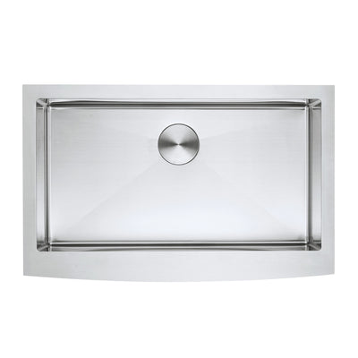 Zuhne Prato 33 Stainless Steel Deep Basin Farmhouse Sink with Curved Apron Front