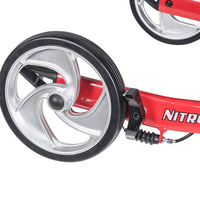 Drive Medical Nitro 3 Wheel Euro Style Adjustable Height Aluminum Rollator, Red