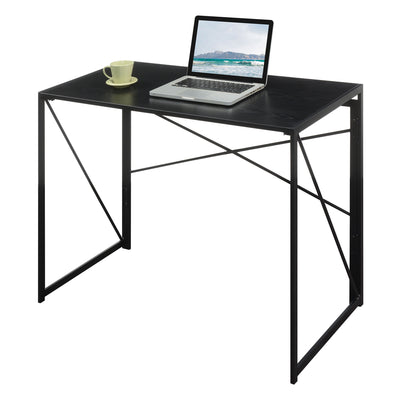 Convenience Concepts 39.5" Ergonomic Rectangular Xtra Folding Desk, Black/Black