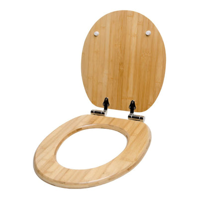 Sanilo 112 Round Soft Slow Close Molded Wood Adjustable Toilet Seat, Bamboo