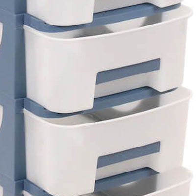 Homeplast Oyma 37 Inch Tall Plastic 5 Drawer Home Storage Organizer Shelf, Blue