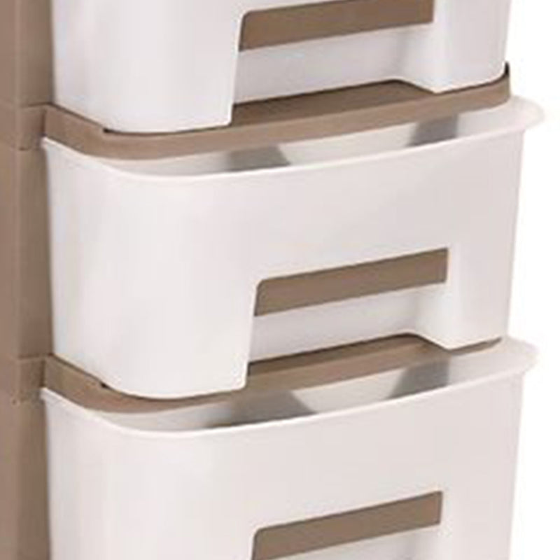 Homeplast Oyma 37 In Tall Plastic 5 Drawer Home Storage Organizer Shelf, Beige