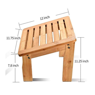 ToiletTree Products Bamboo Shower Seat Bench with Storage Shelf and Footstool